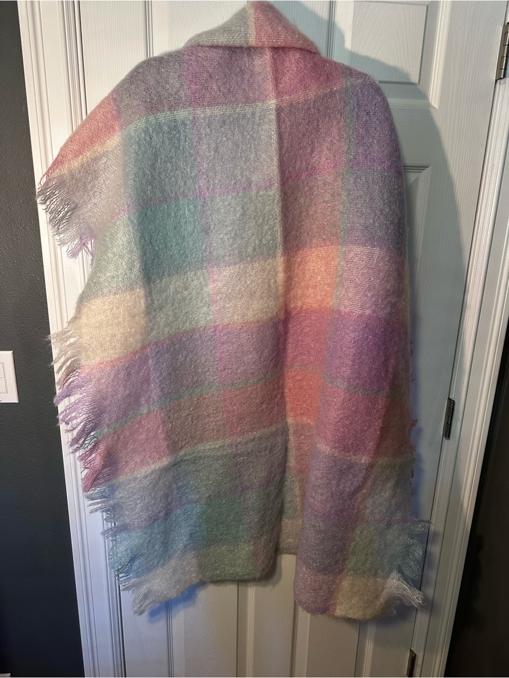 Irish Avoca Wool/Mohair Soft Pastel Plaid Throw Blanket - Pastel Multi